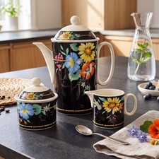 Vintage Villeroy & Boch Xenia Coffee Pot Sugar Bowl Creamer 3-Piece Set Germany picture