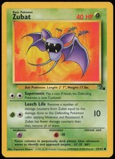 Zubat NM Pokemon 57/62 Fossil Vintage 1999 Common Grass Unlimited Regular picture