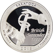 2015 S Saratoga National Historical Park Silver Quarter Proof 25c Coin picture