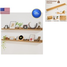 Heimlove Picture Ledge Shelf,48 Inch Long Floating Shelves Wall Set 2,Picture picture