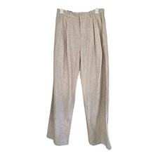 Gap 365 High Rise Linen Blend Trousers Size 8 Flax Beige Wide Leg NWT picture