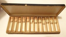 Glass Vials Lot of 10 Antique Swartchild & Co with Corks Watchmaker Estate picture