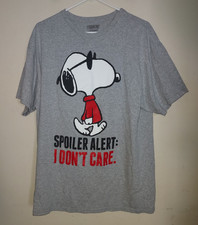 Peanuts Hybrid Adult T-shirt XL Short Sleeve Crew Neck Cotton / Poly Gray picture