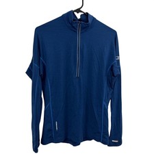 Icebreaker Shirt Mens Medium Blue GT 200 Merino Wool Half Zip Pullover picture