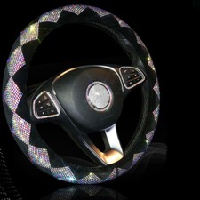 Universal Bling Rhinestone Diamond Car Steering Wheel Decor Cover Car Interior picture