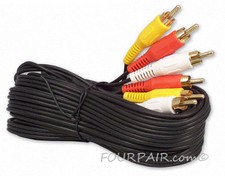 10ft 3-RCA Red White Yellow Composite Stereo Audio Video AV Cable Cord VCR DVD picture