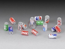 Royal Model 1/35 Soft Drink Beverage Cans (16 cans with Decals + 16 dented) 713 picture