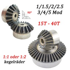 1/1.5/2/3/4/5 Mod Bevel Gear 15-40T Transmission Gears Bevel Teeth 90° 45# Steel picture