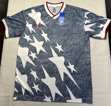NWT Mens Adidas Originals USA Denim Graphic Soccer Football Jersey Sz Medium NEW picture