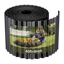VEVOR Galvanized Steel Landscape Edging 40 ft x 6 in Metal Garden Edging picture