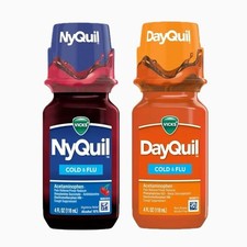 Vicks DayQuil & Nyquil Cold and Flu Relief Liquid Medicine Relief, 4 Oz picture