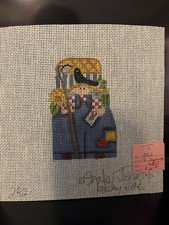 VTG Hand Painted Scarecrow Mesh Signed Jenkins  Needlepoint Canvas 18” NOS picture