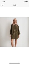 Madewell NWT Mini Shirtdress in (Re)generative Chino Size Small in Loden picture