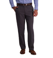 Haggar Mens Classic fit Cotton Dress Pants 34 / 32 Grey Solid picture
