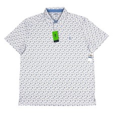 Izod Golf Polo Shirt Swingflex Elite All Over Print Mens XL Performance UV50 New picture