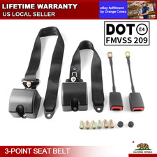 2 Sets 3‑Point Retractable Seat Belts Black For Toyota Land Cruiser picture