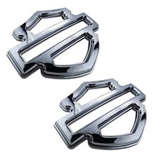 2x chrome double layer custom fuel tank emblem motorcycle badges 5 or 6 gal picture