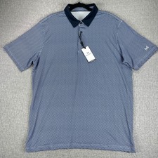 New Maelreg Performance Golf Polo Dress Shirt Men L Geometric bluish umbrella picture