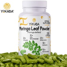 250 Capsules Moringa Oleifera Leaf Powder 5000mg - Organic Herbal Extract YOKABA picture