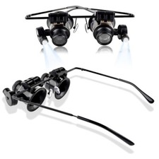 20X Eyeglass Magnifying Magnifier Jewelers Diamonds Eye Jewelry Loupe LED Lights picture