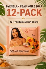 Byenblan Peau Noire Face & Body Soap 7 oz 12-Pack Papaya Turmeric Bars picture