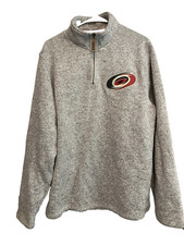 M) CCM OFFICIAL Vintage NHL Appparel Carolina HURRICANES 1/4 Zip Pullover MENS picture