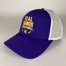 Washington Huskies NCAA Purple White Adidas Real Dawgs Snapback Trucker Hat New picture