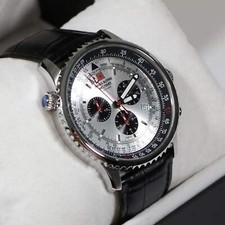 Swiss Alpine Military Silver Dial Stainless Steel Chronograph Watch 7078.9538 picture