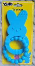 NEW PEEPS Blue Bunny Baby Teether - Teething Toy - Easter - FAST SHIP picture