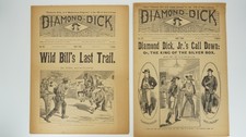 1896 Diamond Dick Library Dime Novel Wild Bill Lot of 2 Western Pulps #175 & 192 picture