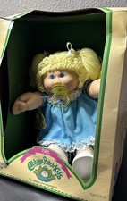Coleco 1985 Cabbage Patch Kids 16in Baby Doll Girl Blonde Blue Eyes in Box picture