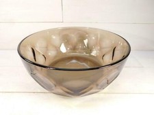 VINTAGE PYREX OVENWARE 3 QT thumbprint serving MIXING BOWL TEARDROP SMOKED GLASS picture