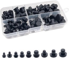 80/100 Pc Silicone Rubber Hole Plugs Set 9 Sizes T-Type Black Silicone Plugs Cap picture