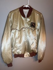 Vtg 1986 Hesston National Finals Rodeo NFR Las Vegas Satin Bomber Jacket Large picture