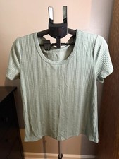 Maurices 24/7 Sage Green Short-Sleeve T-Shirt Size Large picture