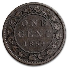 1859 Canada Large Cent Victoria Avg Circ picture