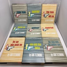 Ian Fleming James Bond Novels Lot of 9, Hardcover w/ Dust Jackets picture
