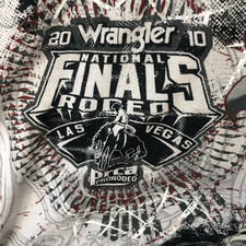 ProRodeo Gear Shirt Mens XL White Wrangler NFR 2010 Las Vegas Rodeo Graphic picture