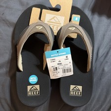 Reef Cushion Fanning Sandals Mens 8 Brown NWT Bottle Opener Flip Flops  picture