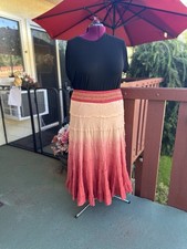 Vintage Lane Bryant Ombré Gauze Maxi Skirt Fairy Whimsigoth Boho Cottage Core picture