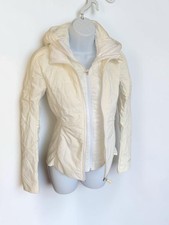 Lululemon Extra Mile Jacket White Hooded Quilted Puffer Coat, Size 2 picture