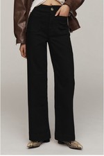 New Maeve x Anthropologie COLETTE 28 Black Full Length WideLeg High Rise picture