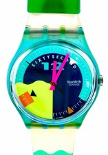 Vintage Swatch Watch Nosewheelie GN115 1991 Standard Gents 34mm Quartz NOS Lume picture