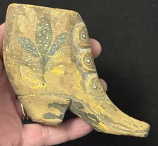 Antique 19th Century Carved Wood Shoe Snuff Box picture