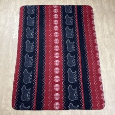 VTG WOOLRICH HOME FLEECE BLANKET CABIN FARMHOUSE BLACK BEAR FAIR ISLE 50