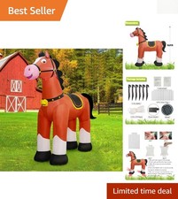 Giant 6.2FT Inflatable Horse for Christmas & Halloween – Lighted Outdoor Display picture
