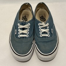 Vans Blue Canvas Low Top Lace-Up Sneakers Men 7.5 Women 9 Classic picture