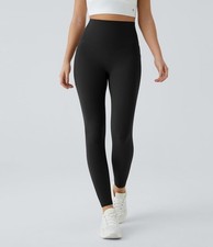 Halara UltraSculpt High Waisted Tummy Control 7/8 Black Leggings Zip Pocket XS picture