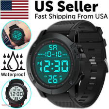 Waterproof Digital Sports Watch Military Tactical LED Backlight Wristwatch Men picture