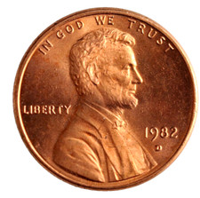 1982D small date zinc Lincoln head penny uncirculated. picture